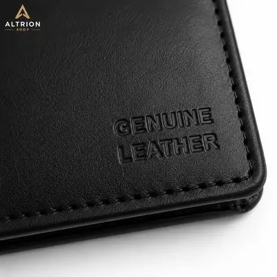 Premium Genuine Leather Black Bifold Wallet for Men | Slim Card Holder & Cash Wallet thumbnail 4
