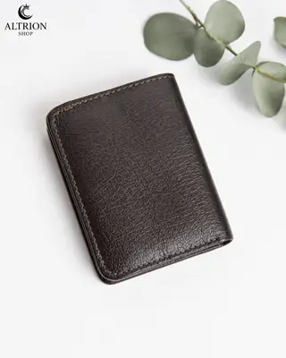 Premium Genuine Leather Brown Vertical Bifold Wallet for Men | Slim Textured Card Holder & Cash Wallet thumbnail 2