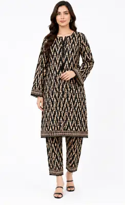 2 Pcs Women's Unstitched Printed Suit