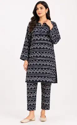 2 Pcs Women's Unstitched Printed Suit