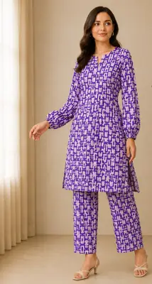 2 Pcs Women's Unstitched Printed Suit