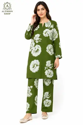 2 Pcs Women's Unstitched Printed Suit