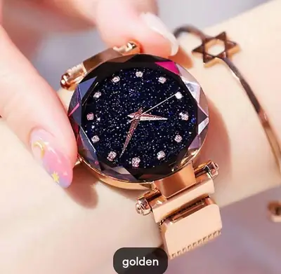 Golden crystal watch 