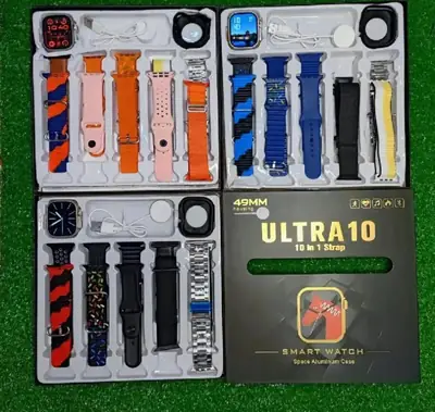 Ultra 10 Smart Watch With 10 Straps & Charging Spot 