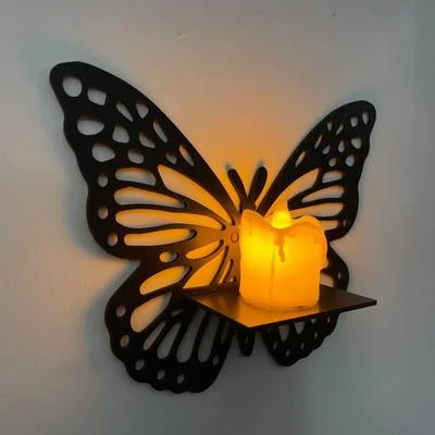 Butterfly Wall Hanging Candle Holder 3D Chipboard Pakistan