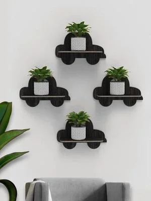 Car Shaped Wall Shelf Set Black Pakistan