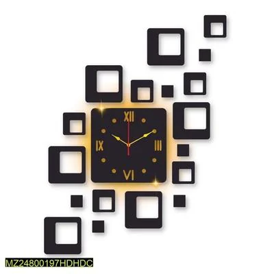 Laminated Wall Clock With Backlight 24x16" Modern Design