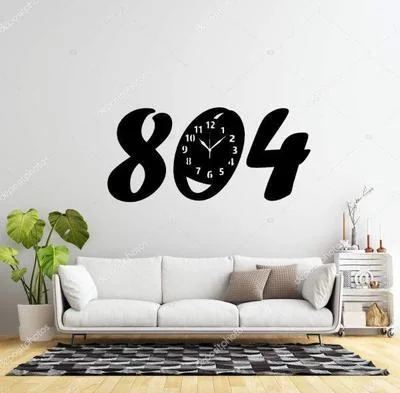 Modern Black Wall Clock 804 Design 22x10 Inch