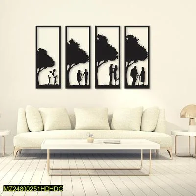MDF Tree Wall Art Set of 4 Panels for Home Decor thumbnail 3
