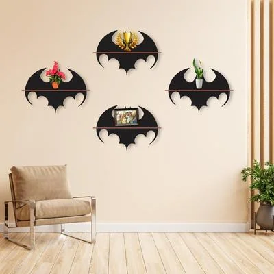 Batman Wall Shelves Set of 4 MDF Decorative Home Decor