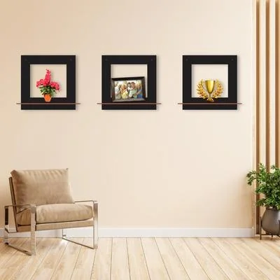 Square Wall Shelves Set of 3 for Home Decor