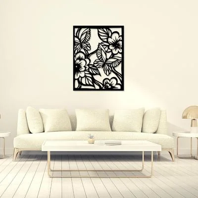Black Floral Butterfly Wall Art for Home Decor thumbnail 2