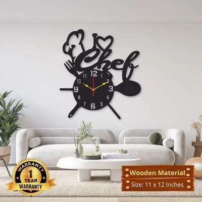 Chef Wall Clock 3mm MDF Modern Design 12x12 Inches