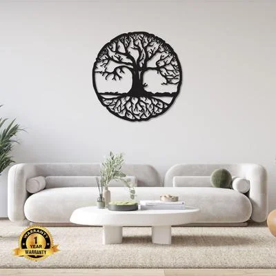 Black Tree of Life Wall Art 16x16 Inch Easy Install Decor