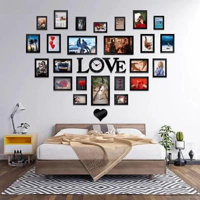 Love Wall Clock with Heart Design for Home Decor