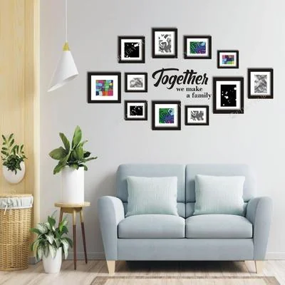 Modern Wall Clock Set with "Together" Text for Living Room