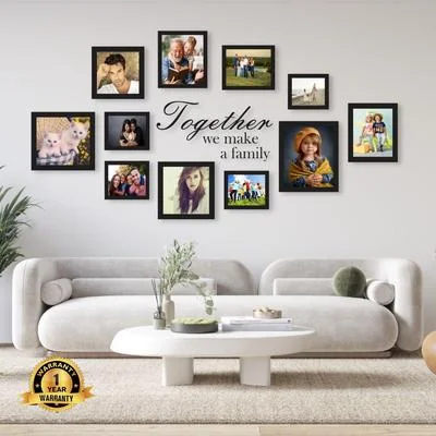 Modern Wall Clock Set with "Together" Text for Living Room thumbnail 2