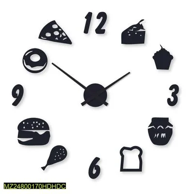 Food Theme Wall Clock 24x24 Inch Laminated Wood thumbnail 3