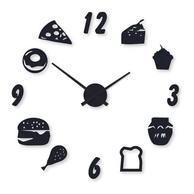 Food Theme Wall Clock 24x24 Inch Laminated Wood