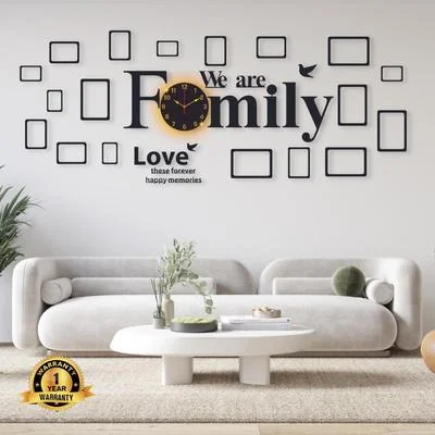 Modern Wall Clock Black Backlight 50x30"