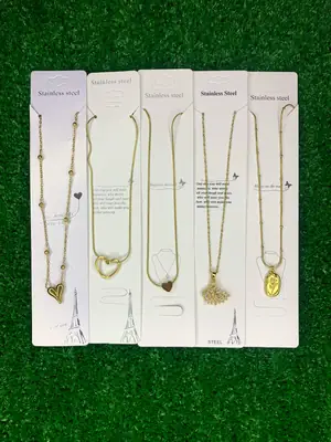 Multi Layered Gold Plated Artificial Stones Pendant