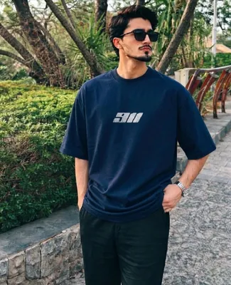 Men's Premium Drop Shoulder Printed T-Shirt thumbnail 3