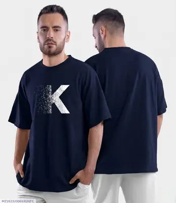 Premium Oversized Drop-Shoulder Graphic T-Shirt DTF High Quality Print Navy Blue