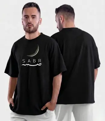 SABR Graphic Print Black Drop Shoulder T-Shirts for Men thumbnail 3