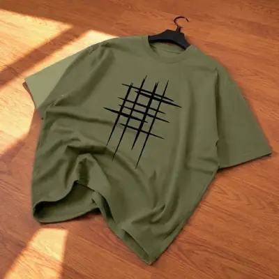 Premium Olive Green Oversized Drop Shoulder T-Shirt - Streetwear DTF Print