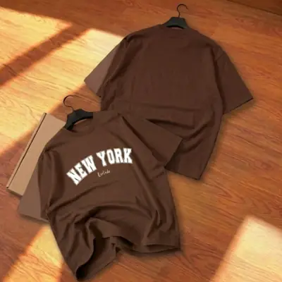 Premium New York Print Drop Shoulder T-Shirts - Oversized Fit thumbnail 3