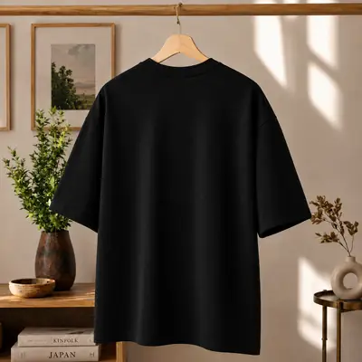 Premium Spider Web Graphic Drop Shoulder T-Shirt - Oversized PC Fabric Tee thumbnail 2