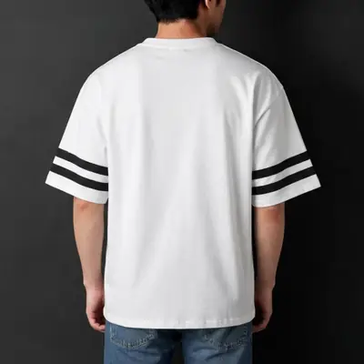 Premium Believe In Yourself Graphic Drop Shoulder White T-Shirt - Oversized PC Fabric Tee thumbnail 2