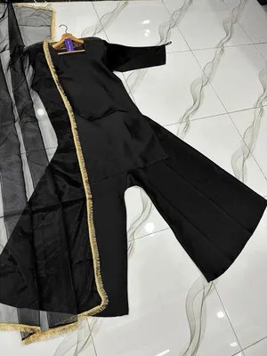 3 Pcs Women's Stitched Silk Lace Work Suit thumbnail 3