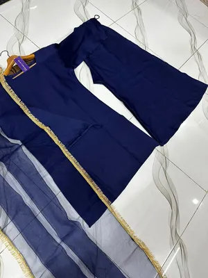3 Pcs Women's Stitched Silk Lace Work Suit thumbnail 5