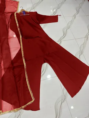 3 Pcs Women's Stitched Silk Lace Work Suit thumbnail 3