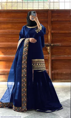 3 Pcs Women's Stitched Shamoz Silk Embroidered Suit