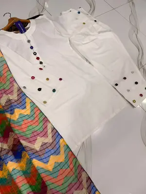 3 Pcs Women's Stitched Cotton Sheesha Work Suit thumbnail 2