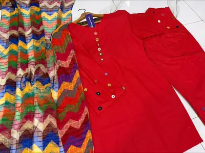 3 Pcs Women's Stitched Cotton Sheesha Work Suit thumbnail 6