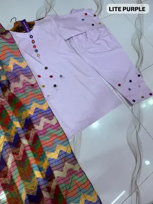 3 Pcs Women's Stitched Cotton Sheesha Work Suit thumbnail 5