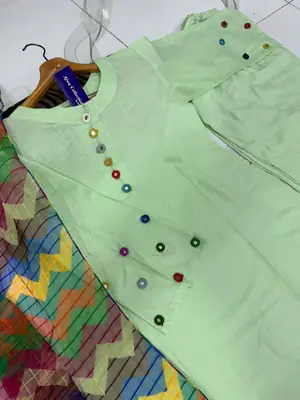 3 Pcs Women's Stitched Cotton Sheesha Work Suit thumbnail 2