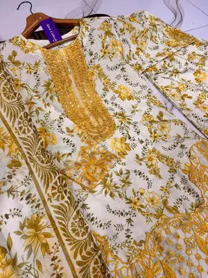 3 Pcs Women's Stitched Lawn Embroidered Suit thumbnail 4