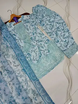 3 Pcs Women's Stitched Lawn Embroidered Suit thumbnail 4