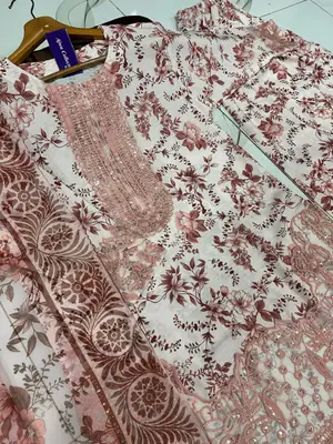 3 Pcs Women's Stitched Lawn Embroidered Suit thumbnail 4
