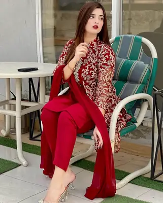 4 Pcs Women's Stitched Shamoz Silk Embroidered Suit thumbnail 4