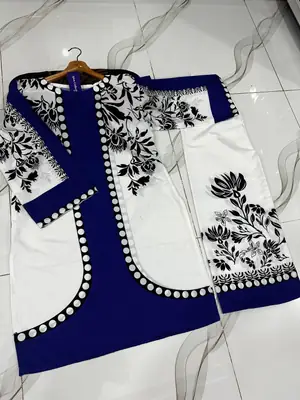 2 Pcs Women's Stitched Lawn Printed Shirt And Trouser thumbnail 5