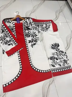 2 Pcs Women's Stitched Lawn Printed Shirt And Trouser thumbnail 3