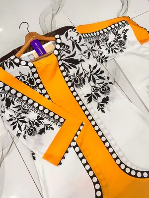 2 Pcs Women's Stitched Lawn Printed Shirt And Trouser thumbnail 2
