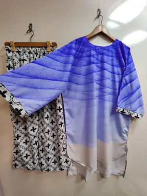 2 Pcs Women's Stitched Swiss Lawn Printed Shirt And Trouser thumbnail 2