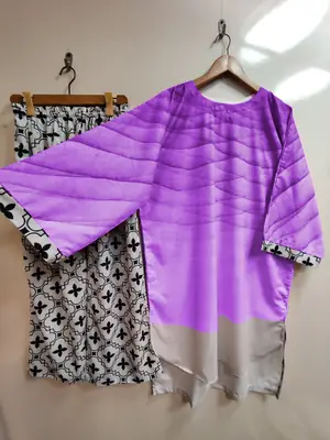 2 Pcs Women's Stitched Swiss Lawn Printed Shirt And Trouser thumbnail 2