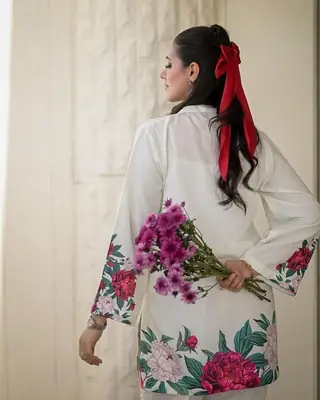 2 Pcs Women's Stitched Silk Printed Co-Ord Set thumbnail 4